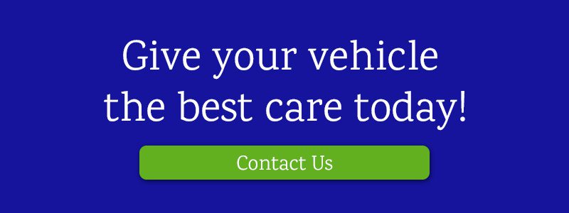 Blue graphic says Give your vehicle the best care today with a green Contact Us button below.